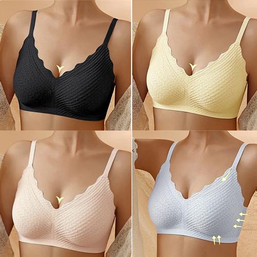 🔥Hot Sell🔥Buy 1 Get 1 Free⏰Transpirable Ice Silk Wireless Push Up Plus Size Bra